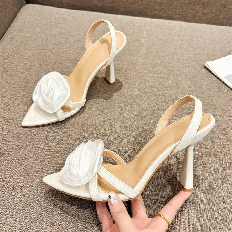 Sexy Floral Pointed Toe Heels - Wedding & Prom Sandals