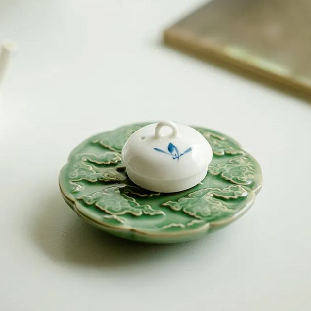 Buy 1 Get 1 FreeSummer SALE“Auspicious Cloud” - Antique Style Yue Kiln Celadon Incense Burner/Holder